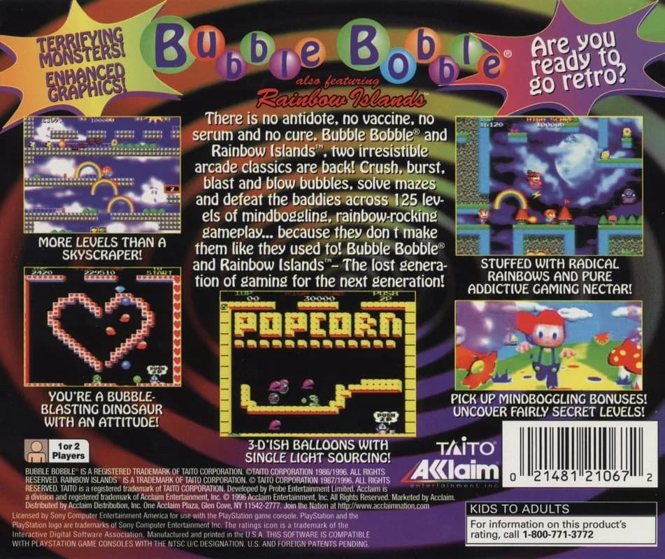 Bubble Bobble Playstation 1 screenshot 2